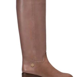 Tory Burch Fulton Leather Knee-High Riding Boots in Brown (Size 8)